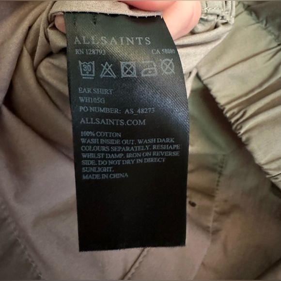 All Saints crop short sleeve cropped button up blouse Size 4 - Picture 8 of 9